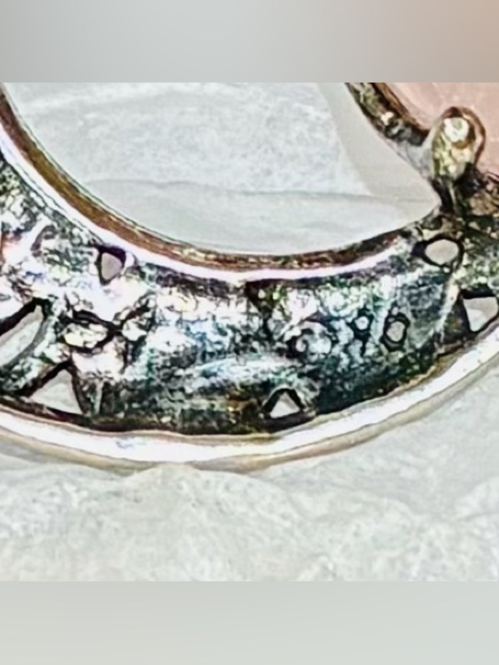 Vintage Silver Celestial Pendant Necklace with Rose Quartz - Picture 6 of 7